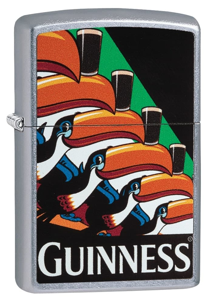 Zippo 29647 207 Guiness Design Street Chrome Windproof Lighter, Classic Model, Silver - OUTBACK