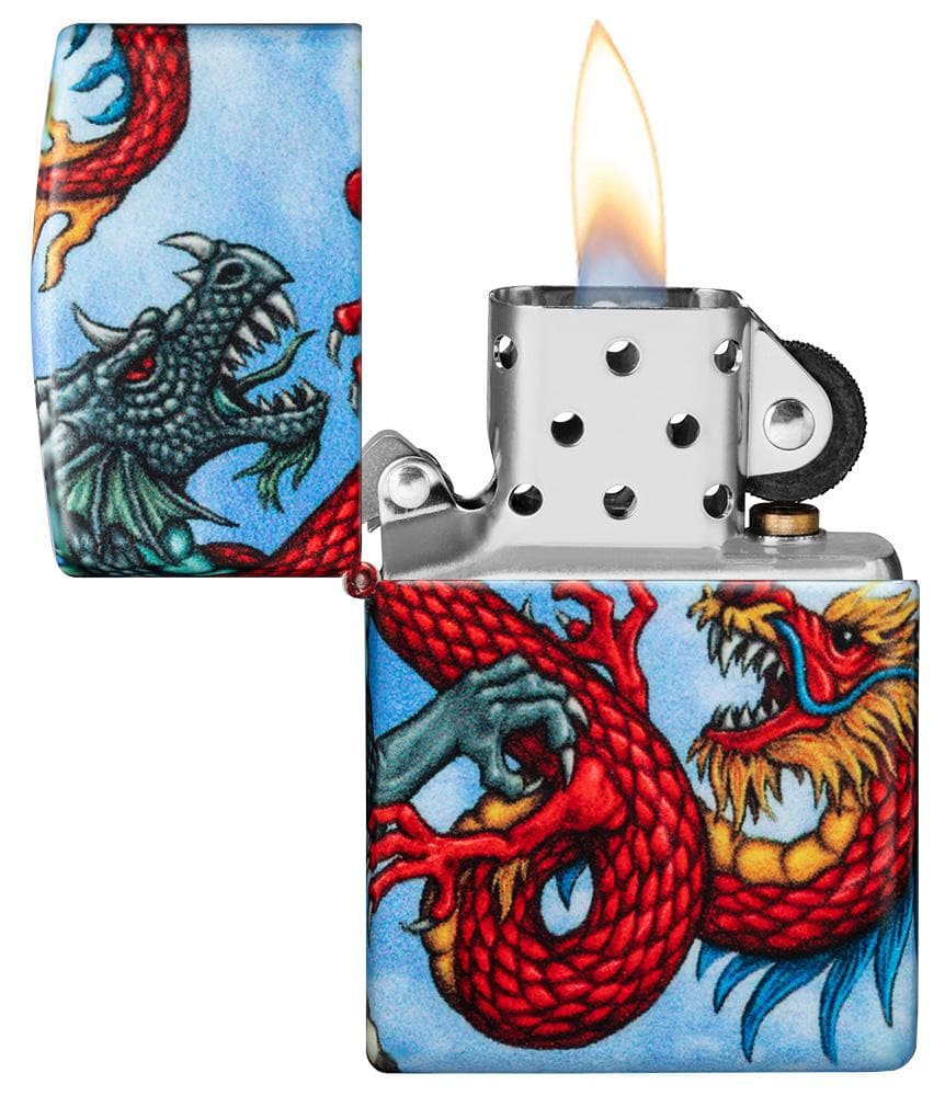 Zippo 49354 49352 Dragon Design 540 Color Windproof Lighter Lighter, Classic Model, Multi-colour - OUTBACK