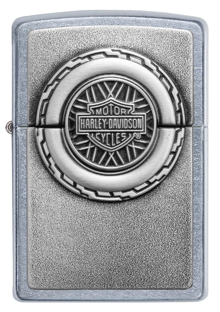 Zippo 49175 207 Harley Davidson Engine Surprise Emblem Street Chrome Lighter, Classic Model, Silver - OUTBACK