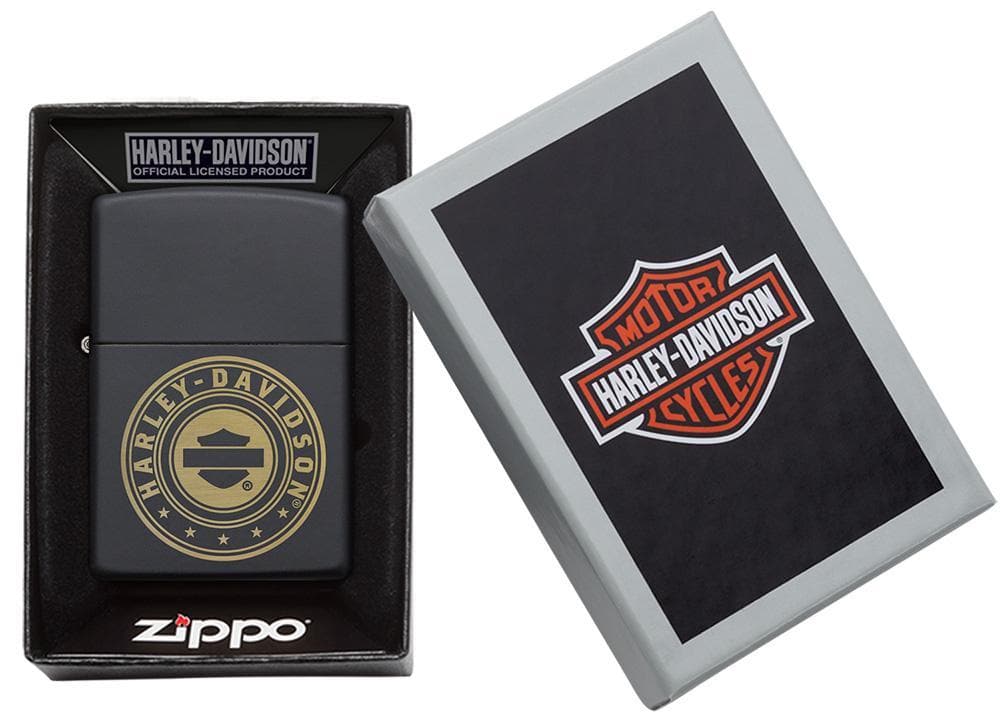 Zippo 49197 218 Harley-Davidson Laser Engrave Logo Black Matte Lighter, Harley-Davidson Model, Black - OUTBACK