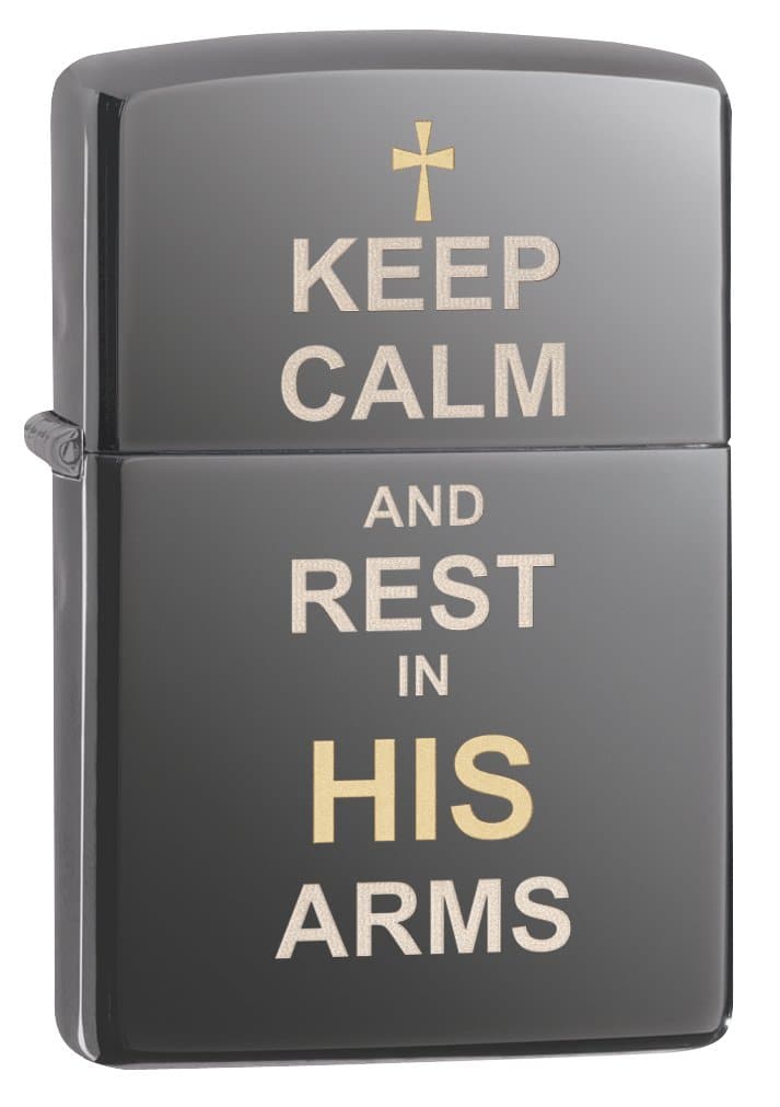 Zippo 29610 150 Keep Clam Design Black Ice Windproof Lighter, Classic Model, Black - OUTBACK