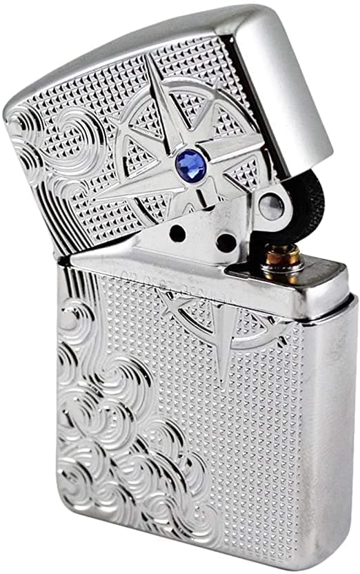 Zippo 28809 167 Luxury Waves Armor High Polish Chrome Windproof Lighter, Classic Model, Silver - OUTBACK