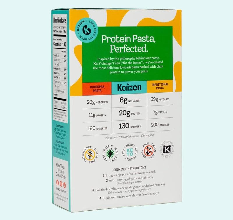 Kaizen Low Carb High Protein Pasta Fusilli 226 Gr - Athletix.ae