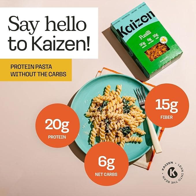 Kaizen Low Carb High Protein Pasta Fusilli 226 Gr - Athletix.ae