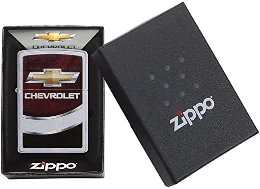 Zippo 29318 Chevy Satin Chrome Windproof Lighter, Classic Model, Red - OUTBACK