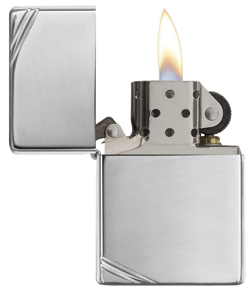 Zippo 260 Vintage High Polish Chrome with Slashes Windproof Lighter, Vintage Model, Silver - OUTBACK