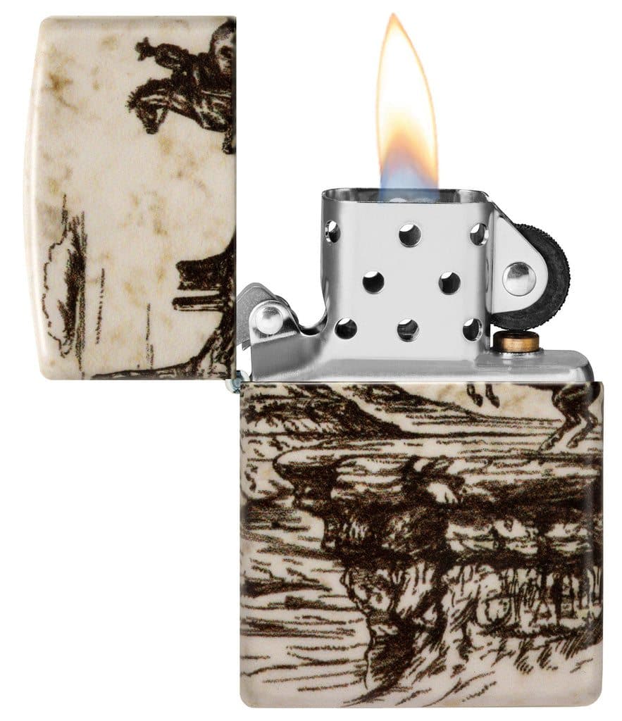 Zippo 48518 49352 Wild West Scene Design 540 Color Windproof Lighter - OUTBACK