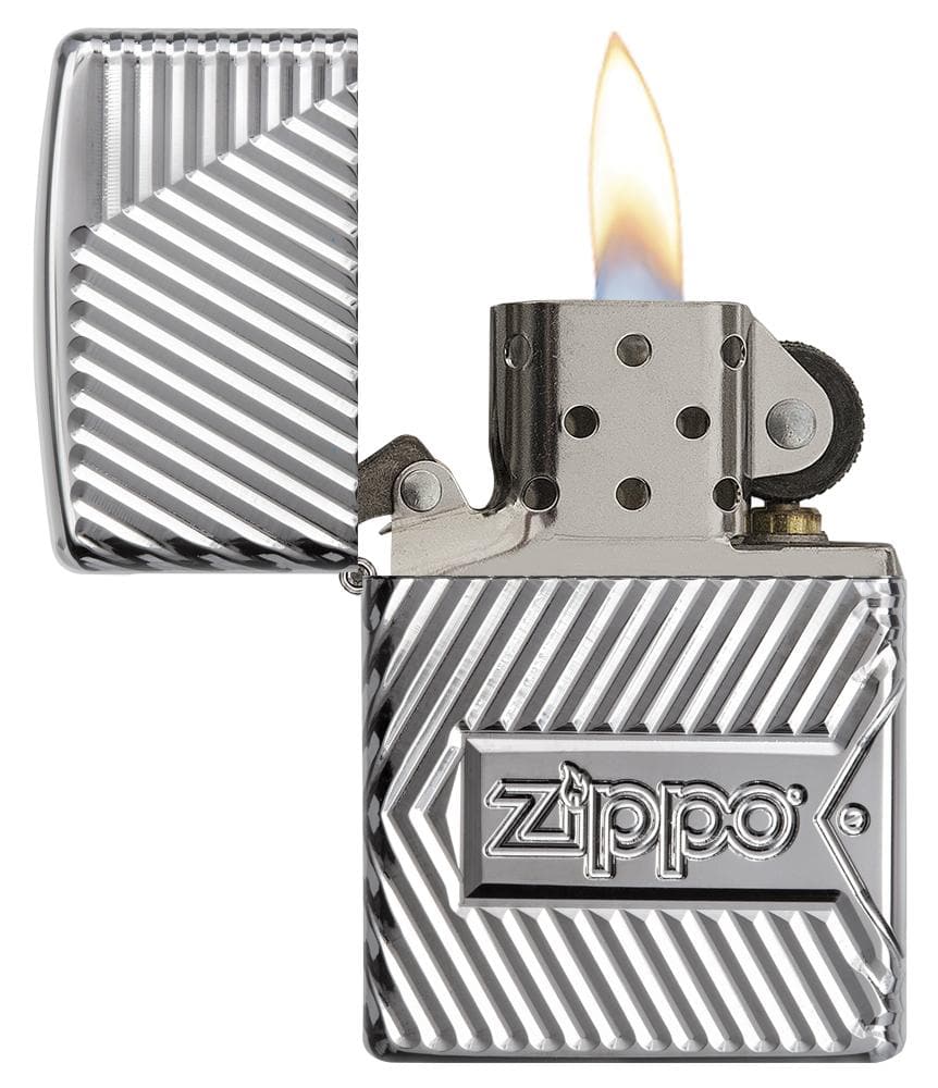 Zippo 29672 167 Bolts Design Armor High Polish Chrome Windproof Lighter , Classic Model, Silver - OUTBACK