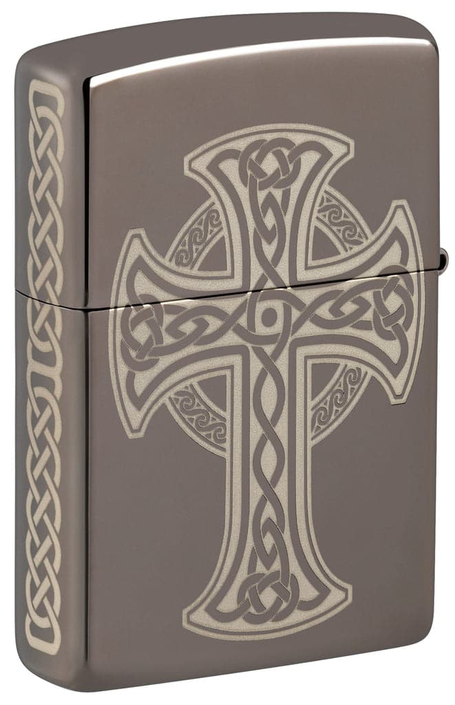 Zippo 48614 150 Celtic Cross Design Laser Engraved Black Ice Windproof Lighter - OUTBACK