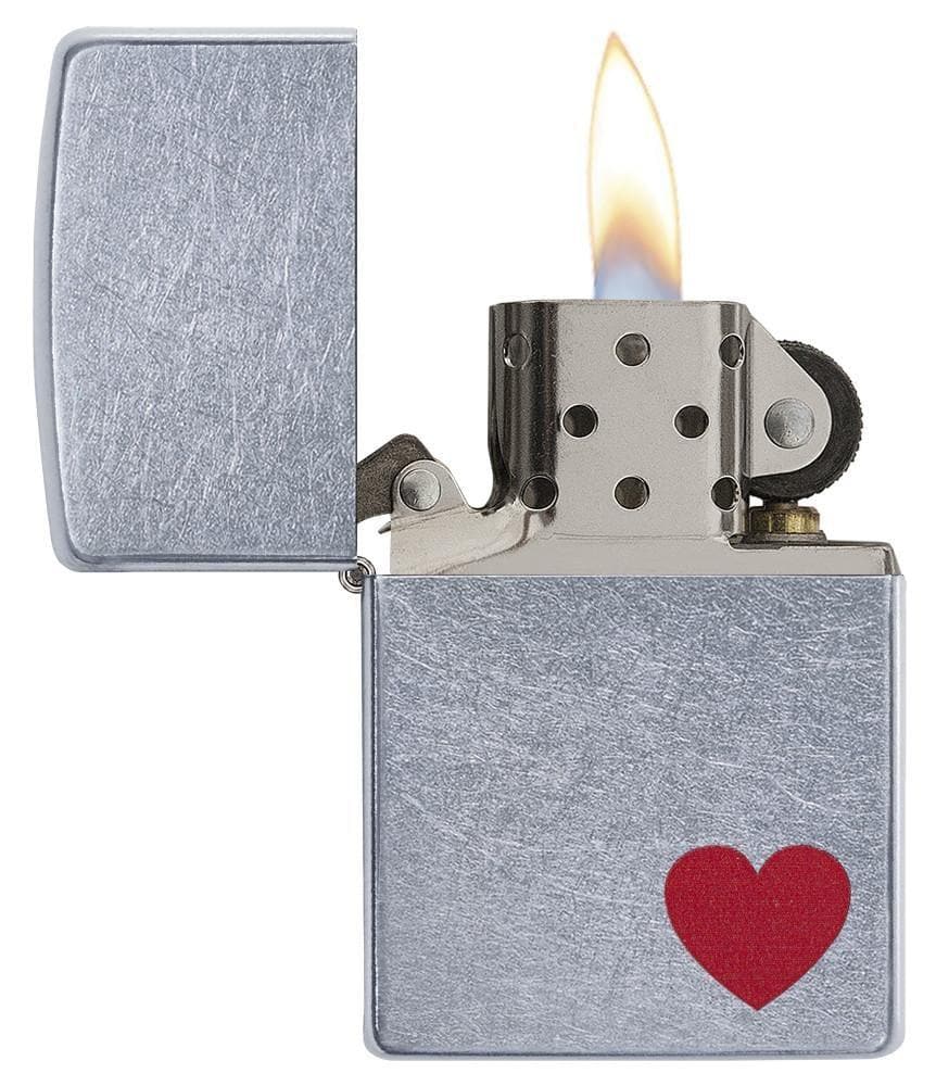 Zippo 29060 207 Love Street Chrome Windproof Lighter, Classic Model, Silver - OUTBACK