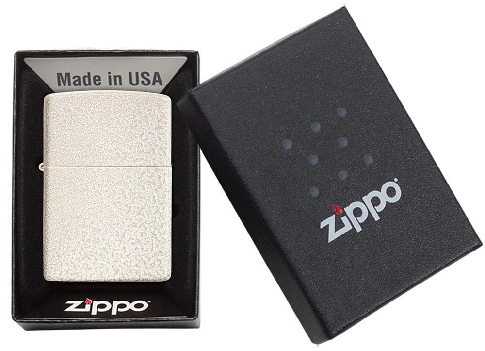 Zippo 49181 Classic Mercury Glass Matte Windproof Lighter, Classic Model, White - OUTBACK