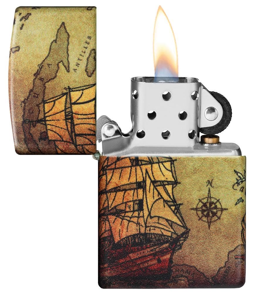 Zippo 49355 49352 Pirate Ship Design 540 Color Windproof Lighter, Classic Model, Multi-colour - OUTBACK