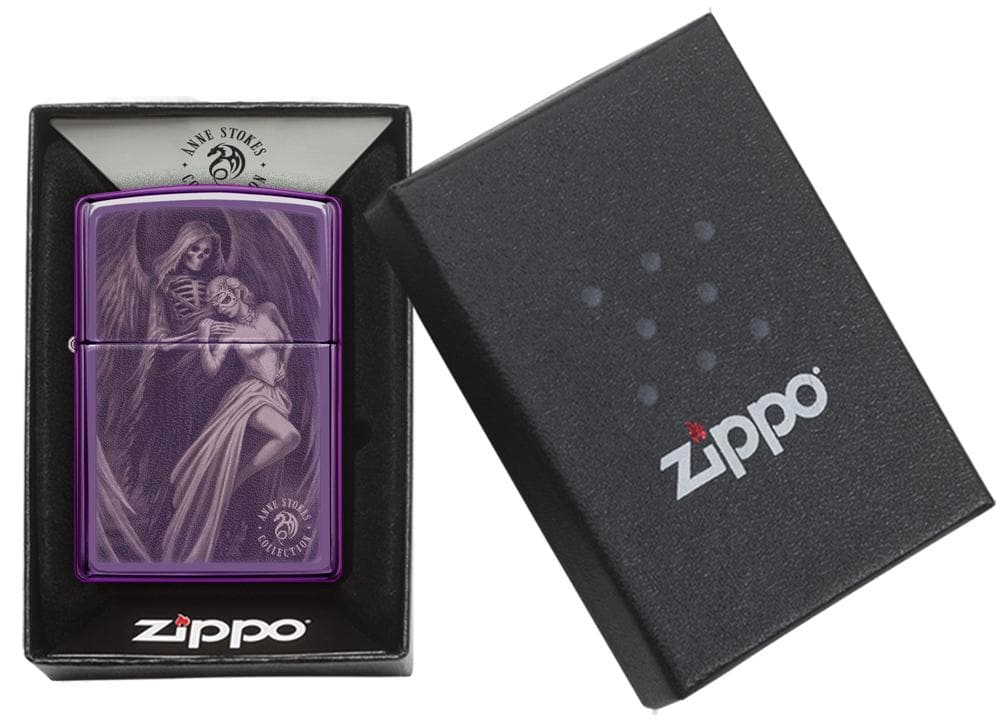 Zippo 29717 24747 Anne Stokes High Polish Purple Windproof Lighter, Anne Stockes Model, Purple - OUTBACK