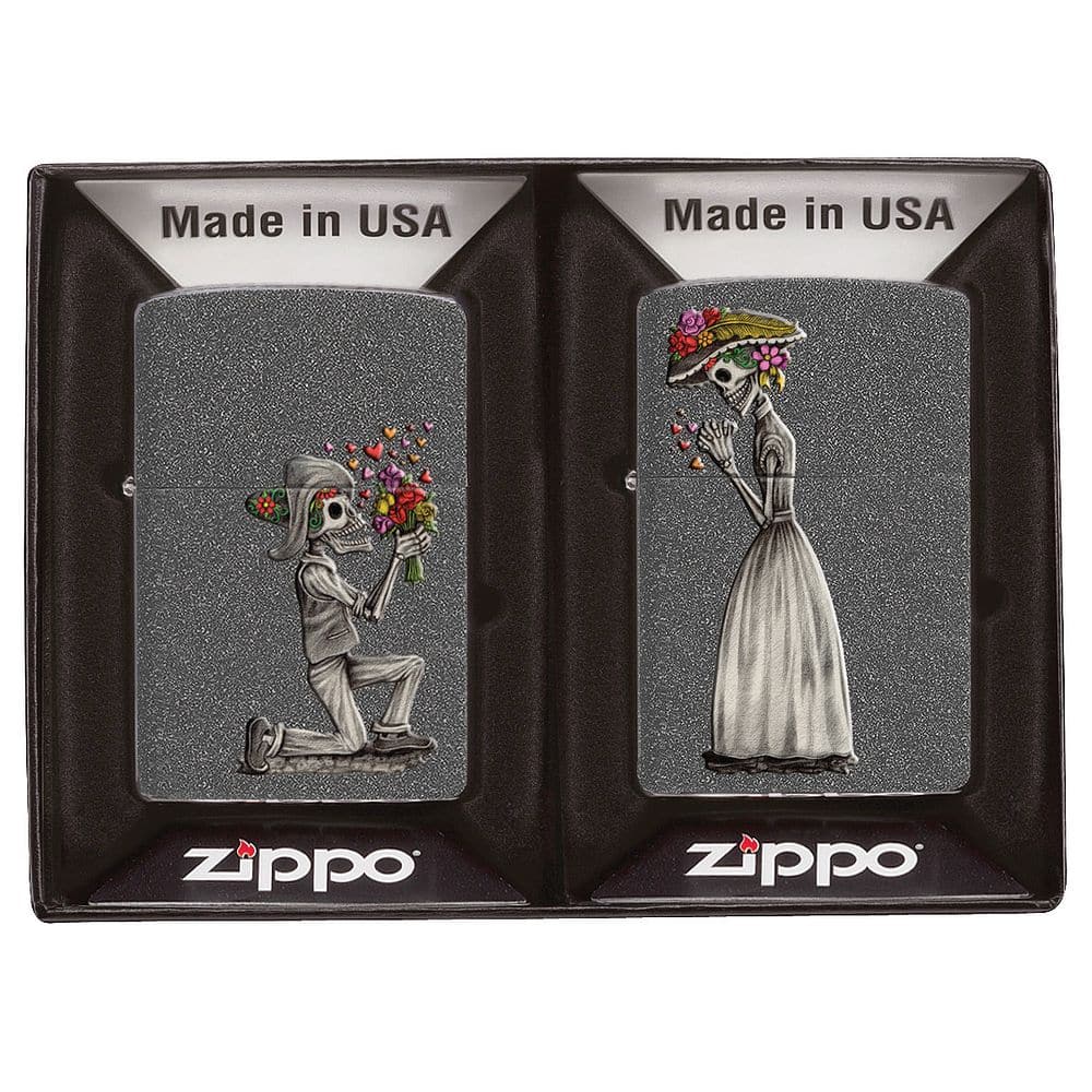 Zippo 28987 Iron Stone Wedding Couple Windproof Lighter, Classic Model, Silver - OUTBACK