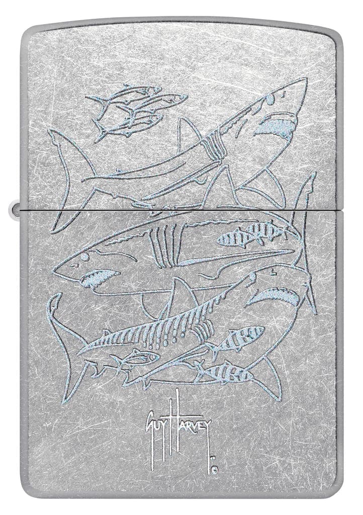 Zippo 48595 207 Guy Harvey Shark Design Street Chrome Windproof Lighter - OUTBACK