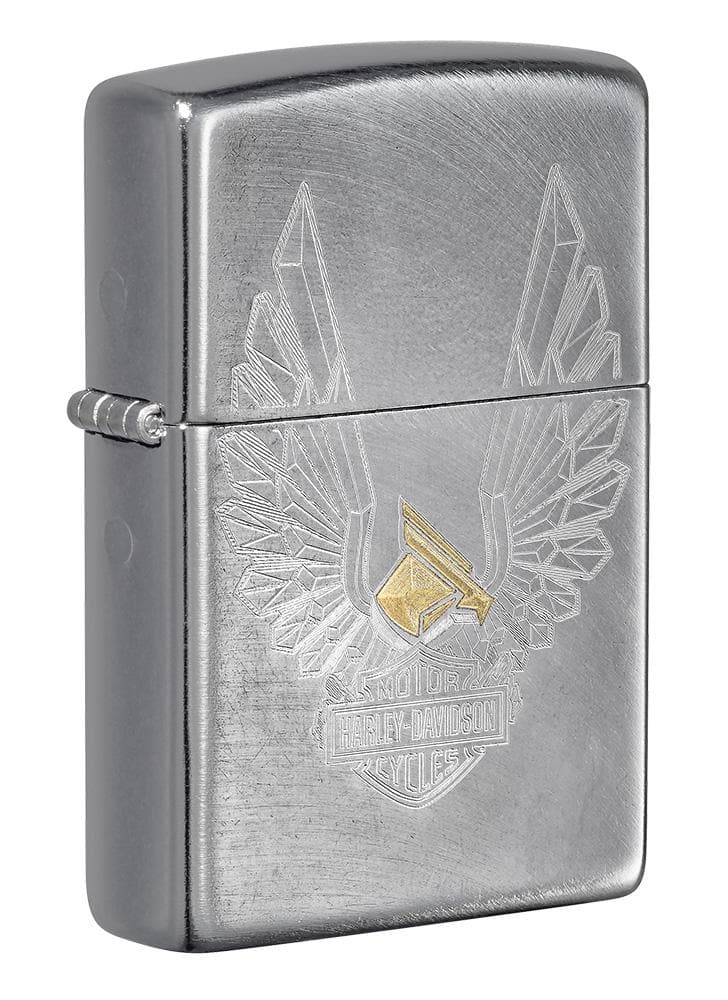 Zippo 49464 24647 Harley-Davidson Eagles Logo Chrome Arch Windproof Lighter, Harley-Davidson Model, Silver - OUTBACK