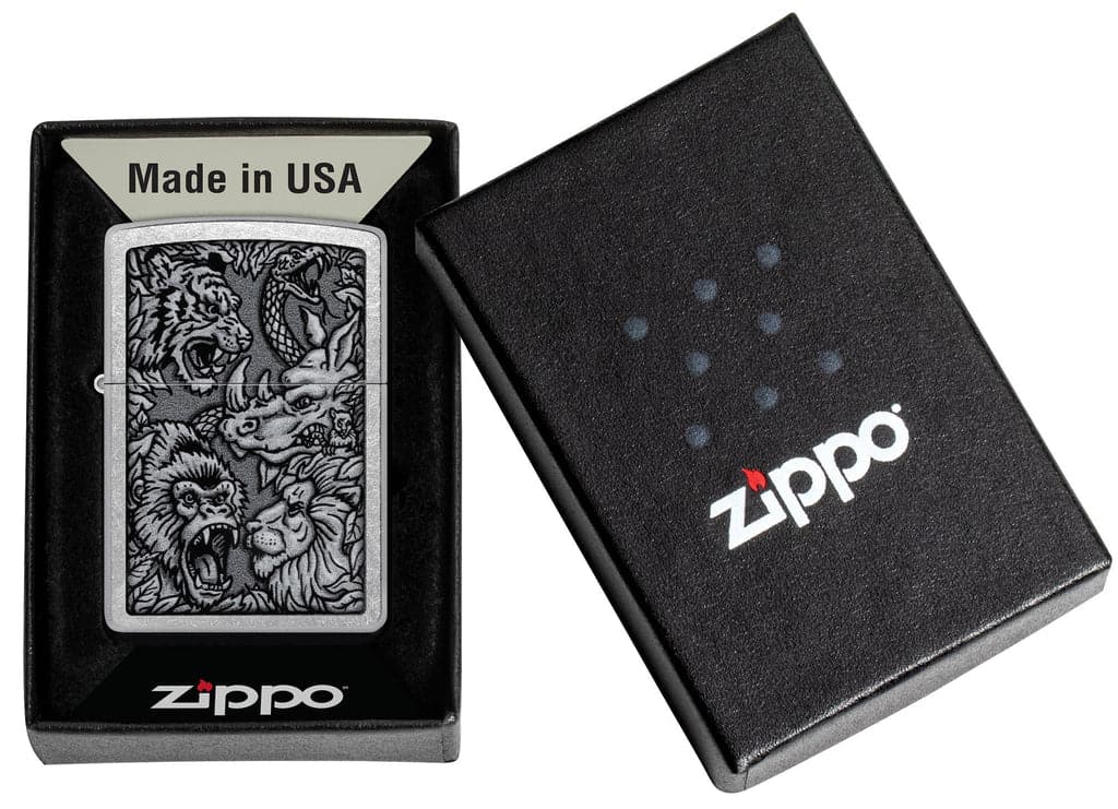 Zippo 48567 207 Jungle Design Street Chrome Windproof Lighter - OUTBACK