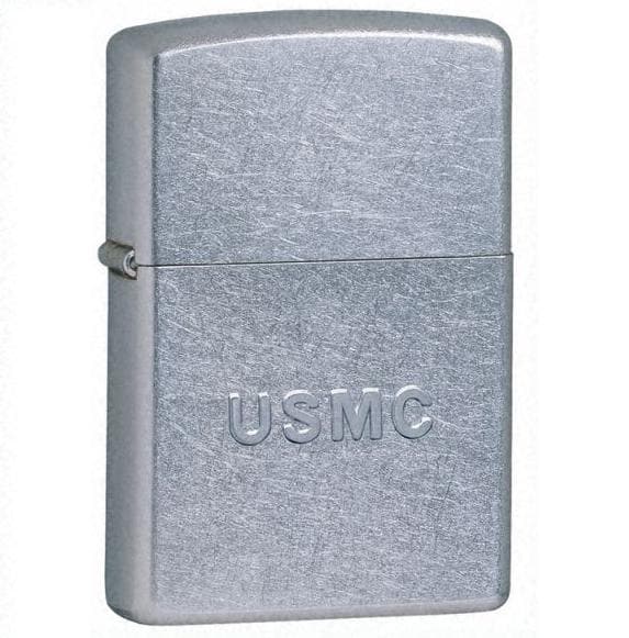 Zippo 24050 US Marine Corps Stamp Brushed Chrome Windproof Lighter, Classic Model, Silver - OUTBACK