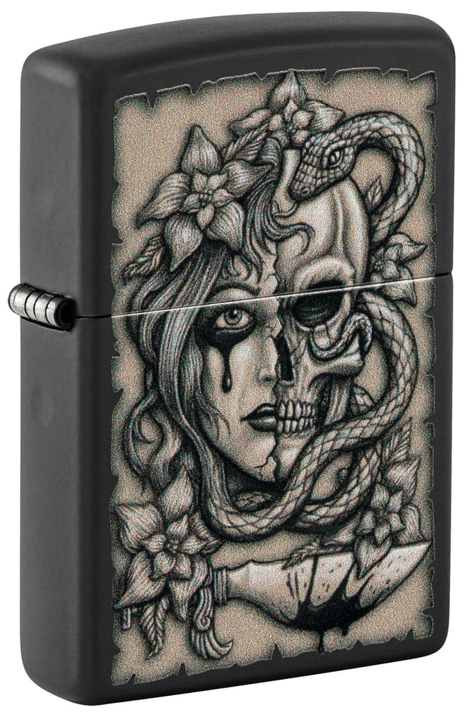 Zippo 48616 218 Gory Tattoo Design Black Matte Windproof Lighter - OUTBACK