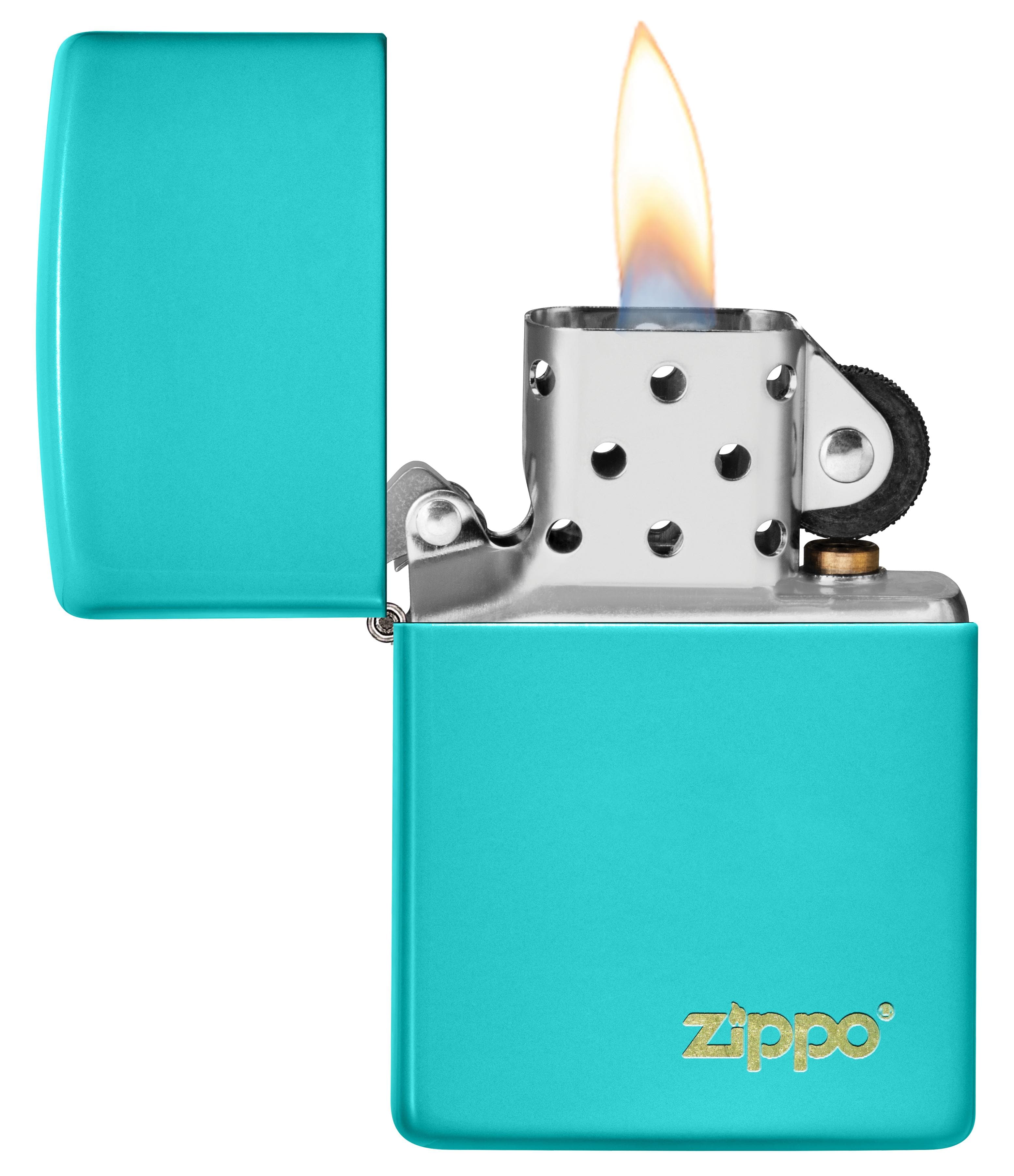 Zippo 49454ZL Flat Turquoise with Zippo Lasered Windproof Lighter, Classic Model, Green - OUTBACK