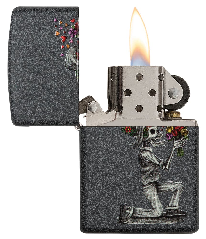 Zippo 28987 Iron Stone Wedding Couple Windproof Lighter, Classic Model, Silver - OUTBACK