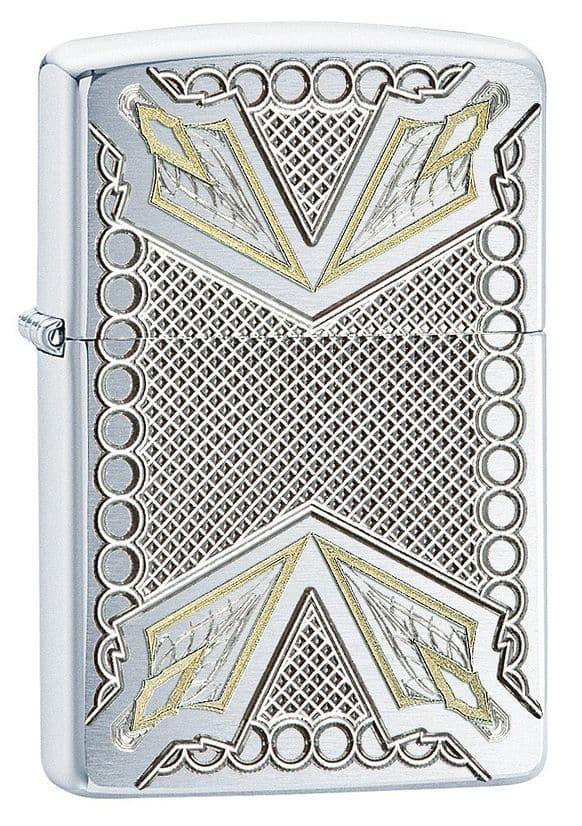 Zippo 28808 Dagger High Polish Chrome Windproof Lighter, Armor Model, Silver - OUTBACK