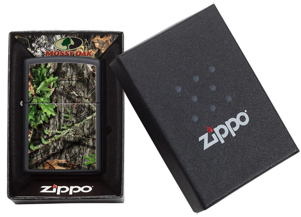 Zippo 29893 Mossy Oak Obsession Black Matte Windproof Lighter, Classic Model, Black - OUTBACK