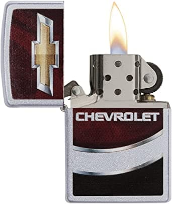 Zippo 29318 Chevy Satin Chrome Windproof Lighter, Classic Model, Red - OUTBACK