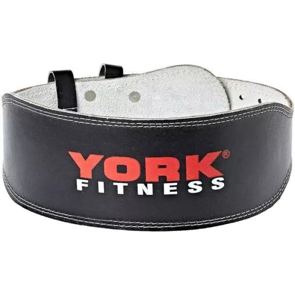 York, Fitness 4" Leather Padded Belt, 60216, Black - Athletix.ae