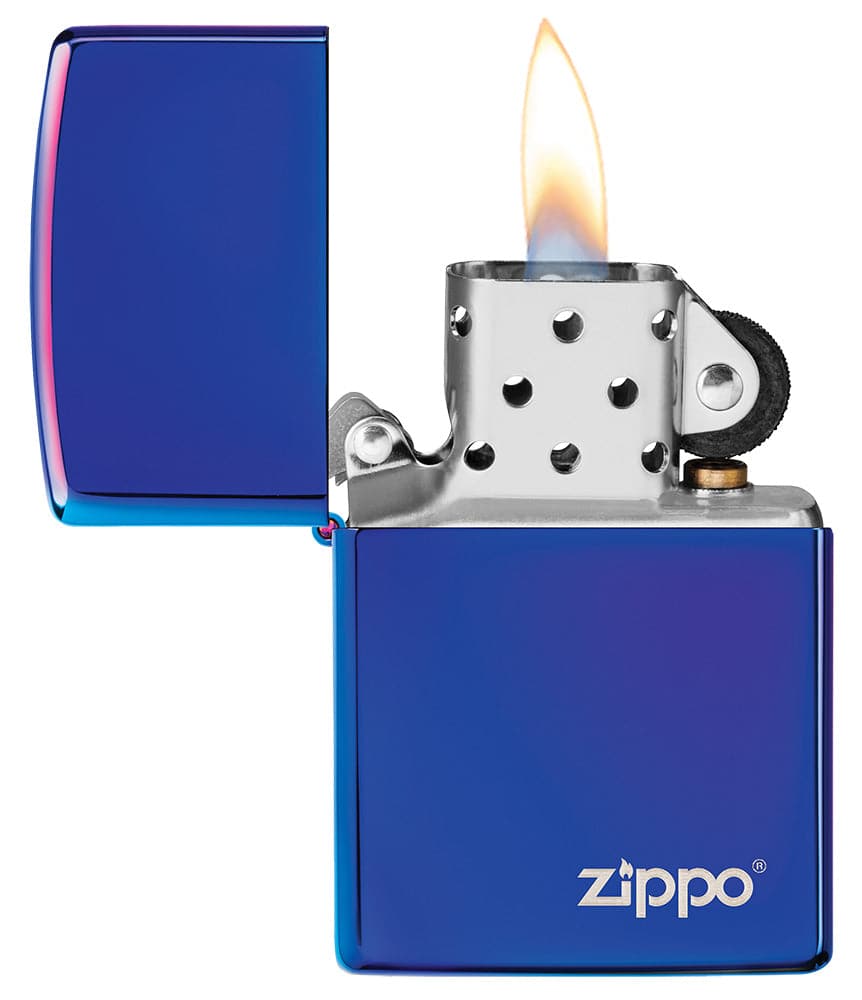 Zippo 29899ZL With Zippo Logo Windproof Lighter, Classic Model, Blue - OUTBACK