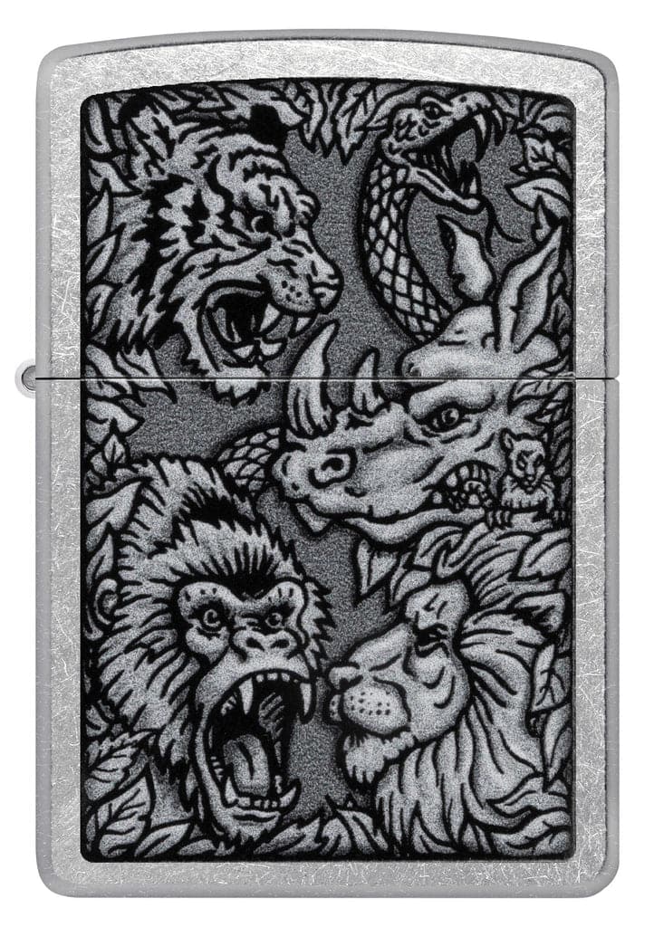 Zippo 48567 207 Jungle Design Street Chrome Windproof Lighter - OUTBACK