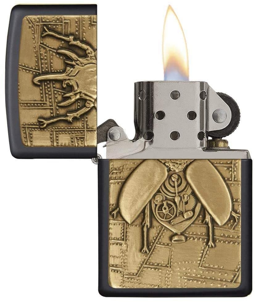 Zippo 29567 218 Steampunk Beetle Black matte Windproof Lighter, Classic Model, Black - OUTBACK