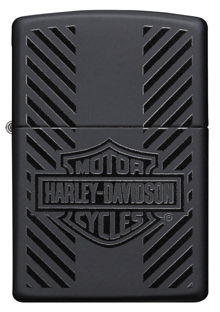 Zippo 49174 Harley Davidson Classic Logo Black Matte Windproof Lighter, Classic Model, Black - OUTBACK